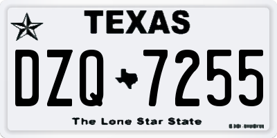 TX license plate DZQ7255