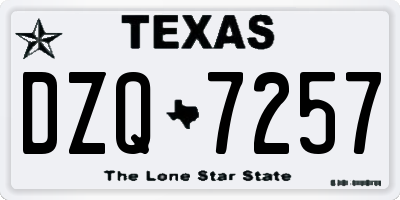 TX license plate DZQ7257