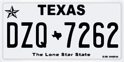 TX license plate DZQ7262