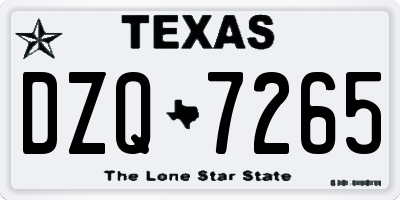 TX license plate DZQ7265