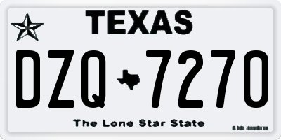 TX license plate DZQ7270