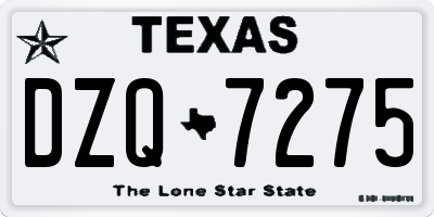 TX license plate DZQ7275