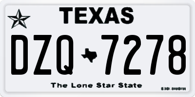 TX license plate DZQ7278