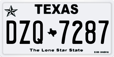 TX license plate DZQ7287
