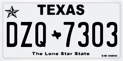 TX license plate DZQ7303