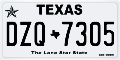 TX license plate DZQ7305