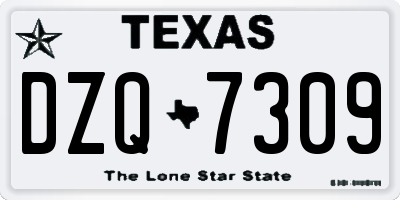 TX license plate DZQ7309