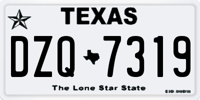 TX license plate DZQ7319