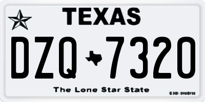 TX license plate DZQ7320