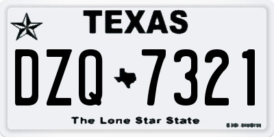 TX license plate DZQ7321