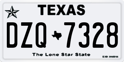 TX license plate DZQ7328