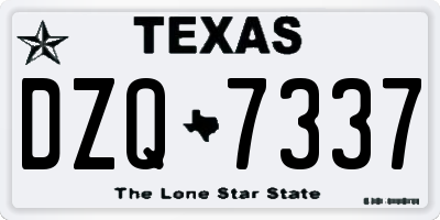 TX license plate DZQ7337
