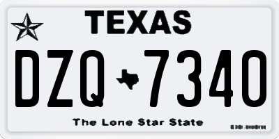 TX license plate DZQ7340