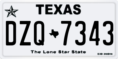 TX license plate DZQ7343