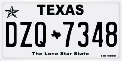 TX license plate DZQ7348