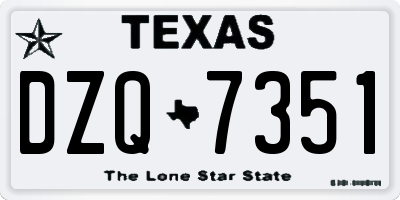 TX license plate DZQ7351