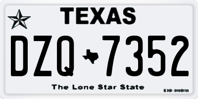 TX license plate DZQ7352
