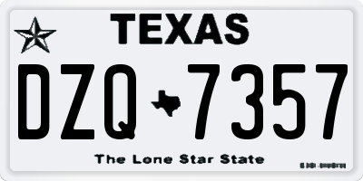 TX license plate DZQ7357