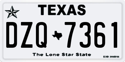 TX license plate DZQ7361