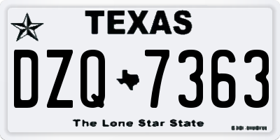 TX license plate DZQ7363