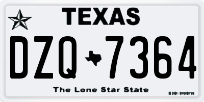 TX license plate DZQ7364