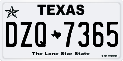 TX license plate DZQ7365