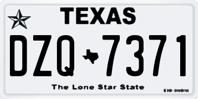 TX license plate DZQ7371