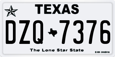 TX license plate DZQ7376