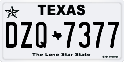 TX license plate DZQ7377