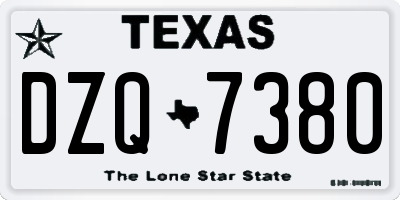 TX license plate DZQ7380