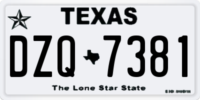 TX license plate DZQ7381