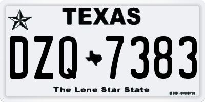 TX license plate DZQ7383