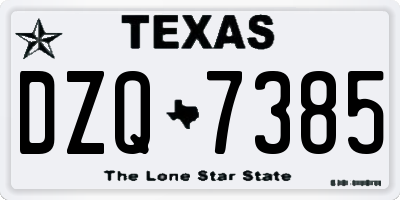 TX license plate DZQ7385