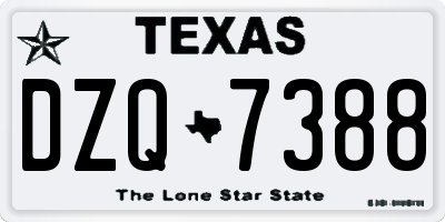 TX license plate DZQ7388