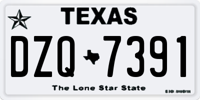 TX license plate DZQ7391
