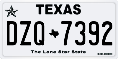 TX license plate DZQ7392