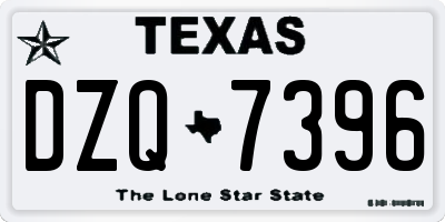 TX license plate DZQ7396