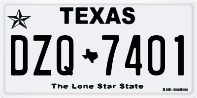 TX license plate DZQ7401