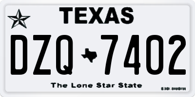 TX license plate DZQ7402