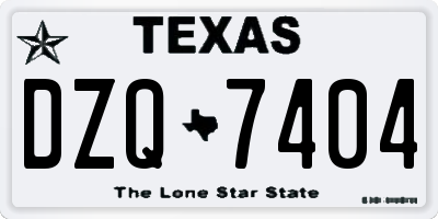 TX license plate DZQ7404