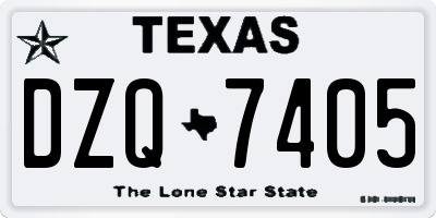 TX license plate DZQ7405