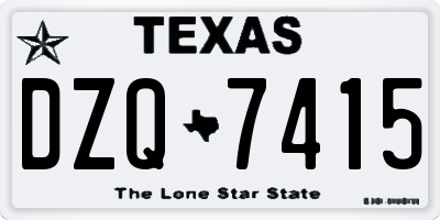 TX license plate DZQ7415