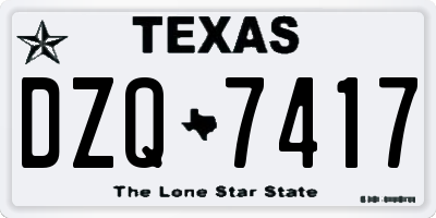 TX license plate DZQ7417