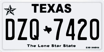 TX license plate DZQ7420