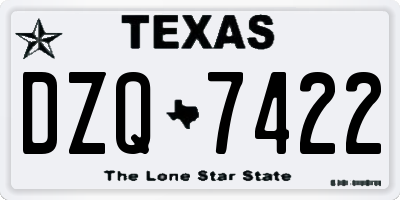 TX license plate DZQ7422