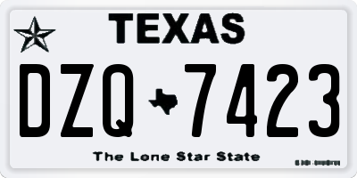 TX license plate DZQ7423