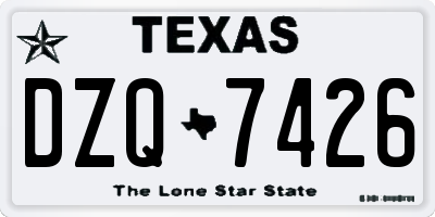 TX license plate DZQ7426