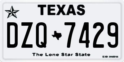 TX license plate DZQ7429