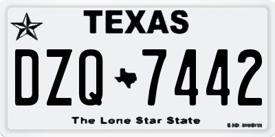 TX license plate DZQ7442
