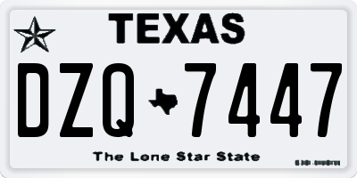 TX license plate DZQ7447
